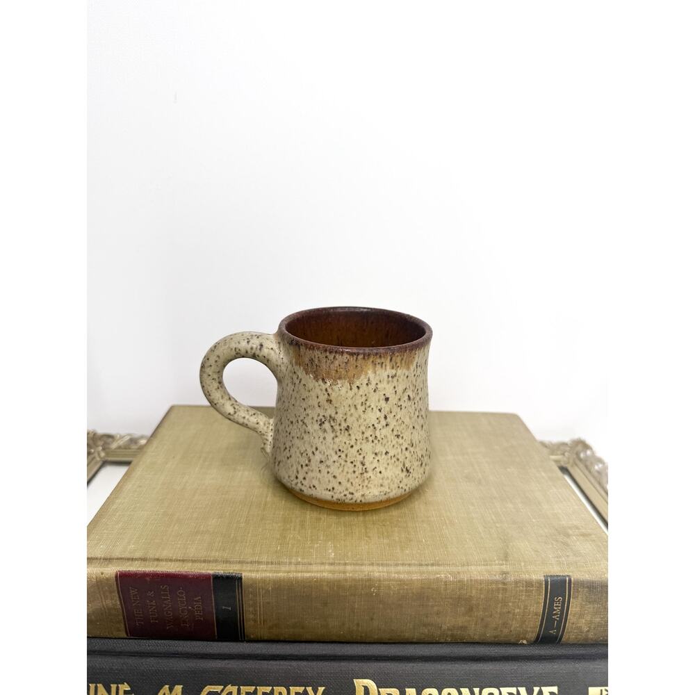 Wheel thrown pottery mug Signed